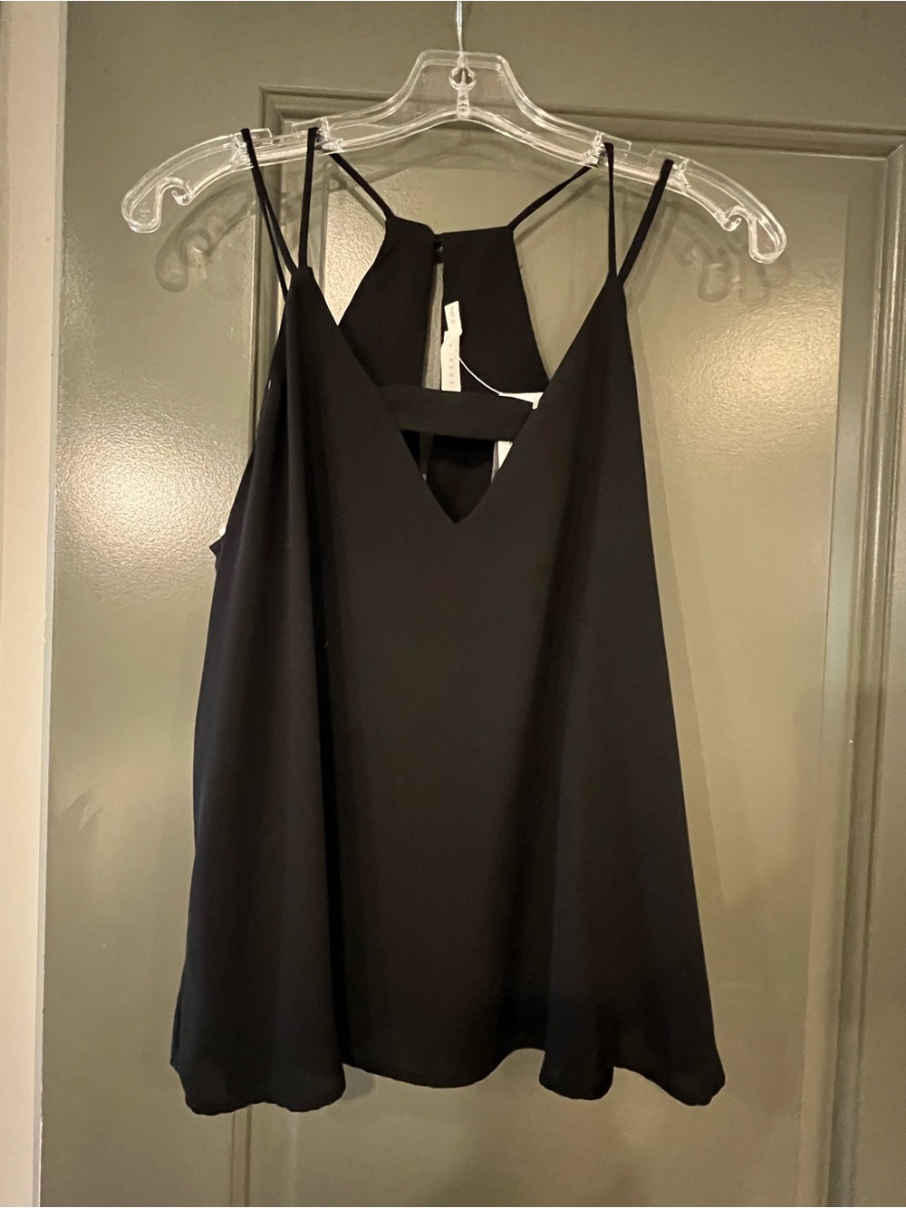 Lush Women's Black Spaghetti Strap V-Neck Top NWT